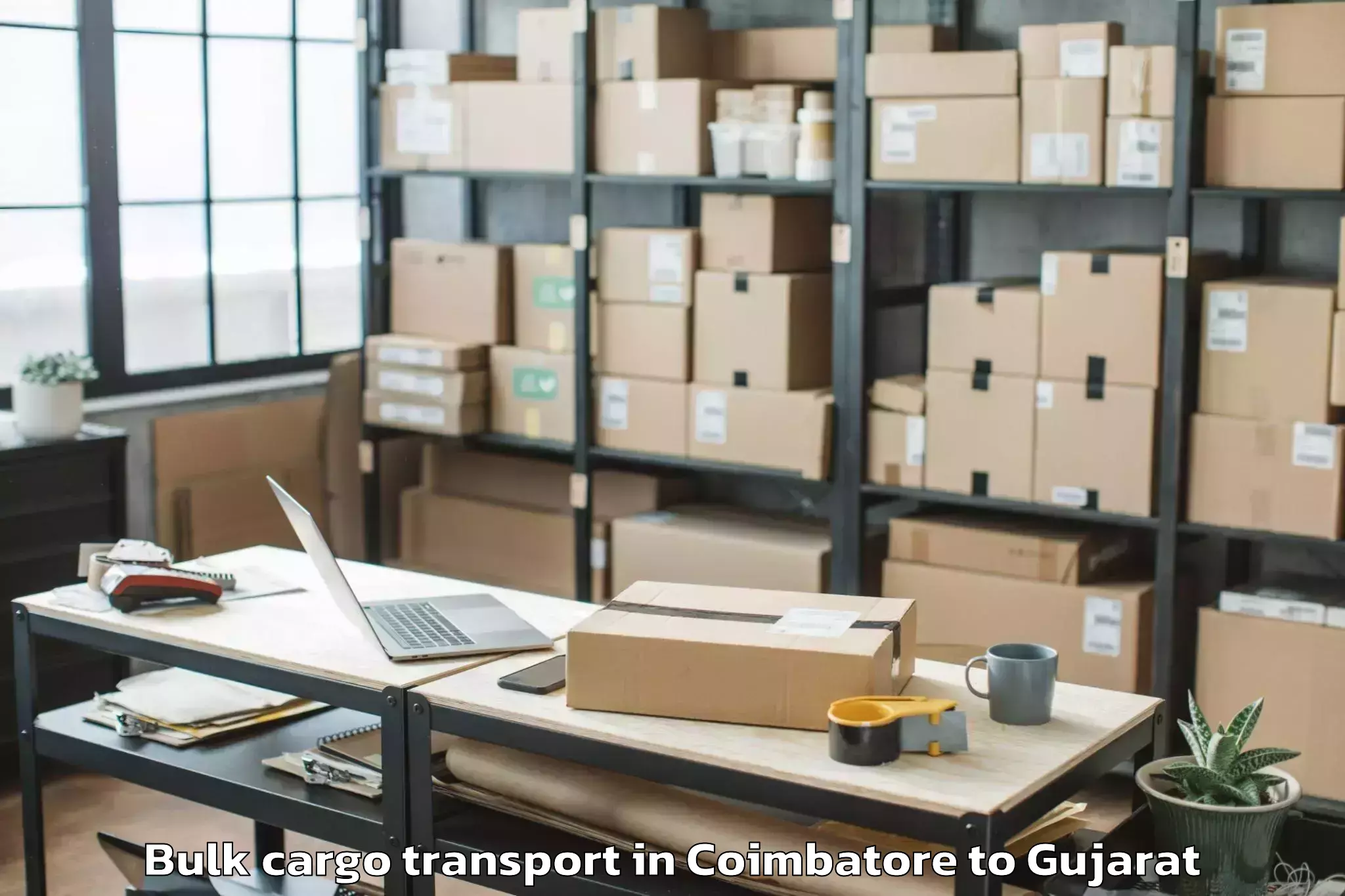 Affordable Coimbatore to Gandhidham Bulk Cargo Transport